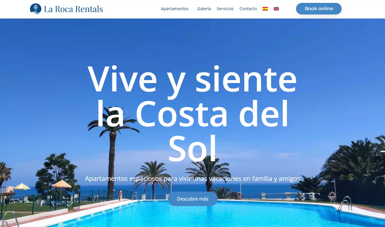 Diseño web con motor de reservas de Apartamentos La Roca Rentals
