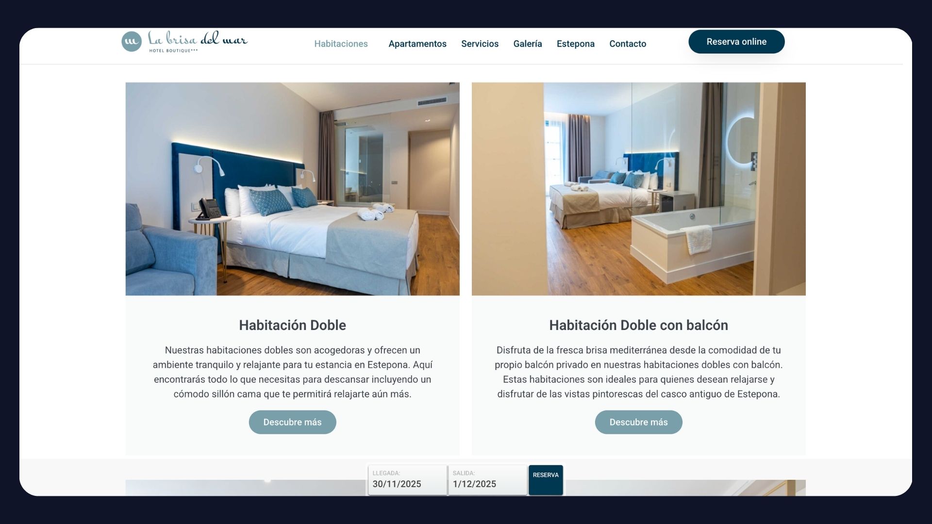 Diseno web Hotel La Brisa del Mar Estepona Sextaplanta 5