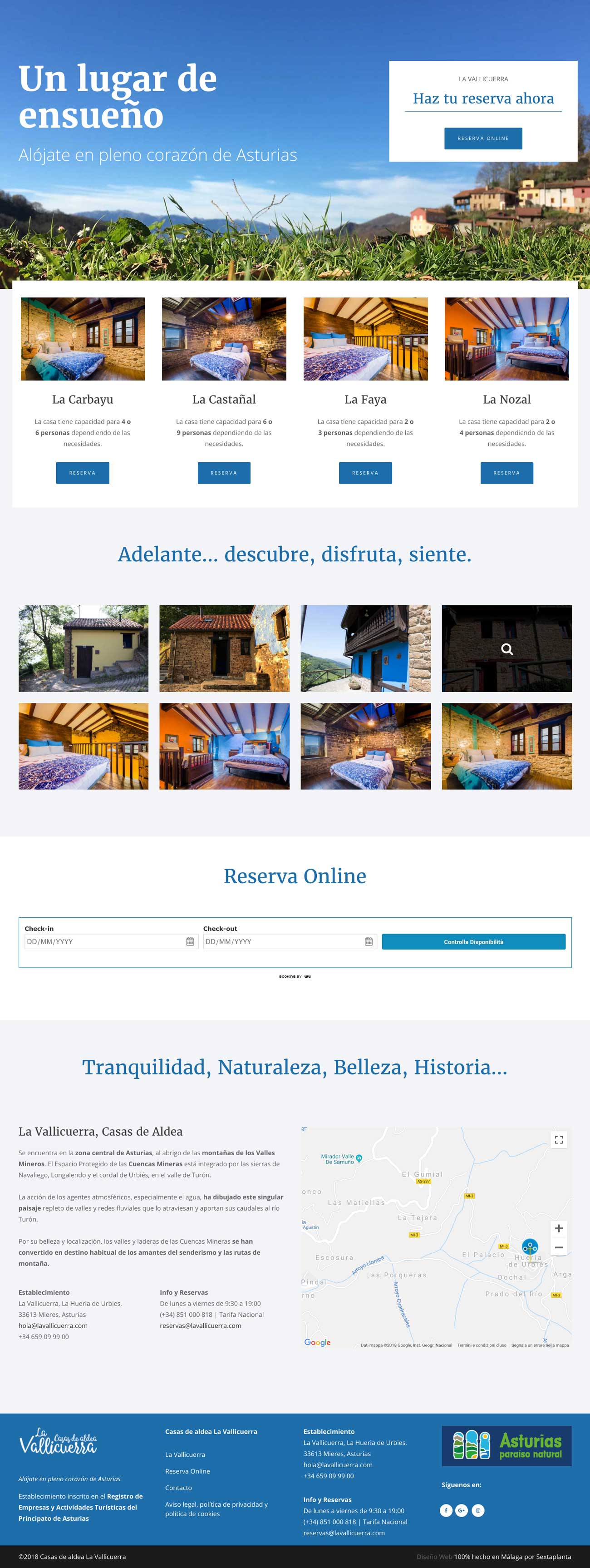 Diseño Web Casas de aldea La Vallicuerra