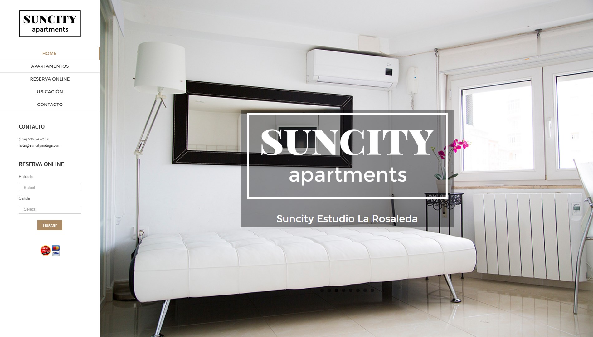 Diseño Web de los Apartamentos Suncity